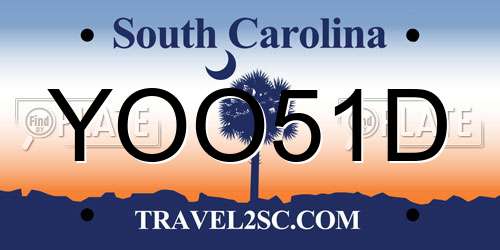 YOO51D South Carolina License Plate