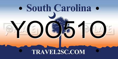 YOO51O South Carolina License Plate