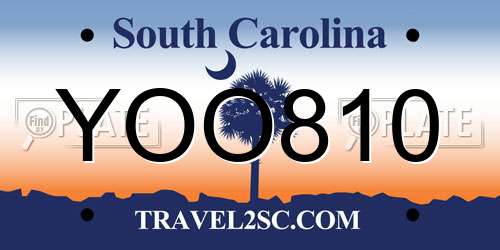 YOO810 South Carolina License Plate