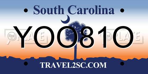 YOO81O South Carolina License Plate