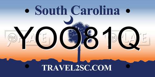 YOO81Q South Carolina License Plate