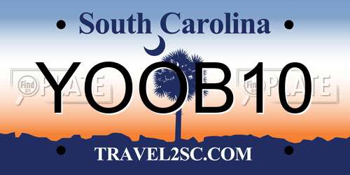YOOB10 South Carolina License Plate