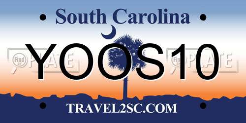 YOOS10 South Carolina License Plate