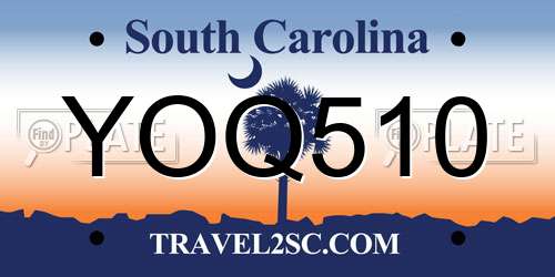 YOQ510 South Carolina License Plate