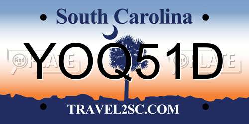 YOQ51D South Carolina License Plate
