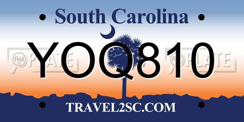 YOQ810 South Carolina License Plate