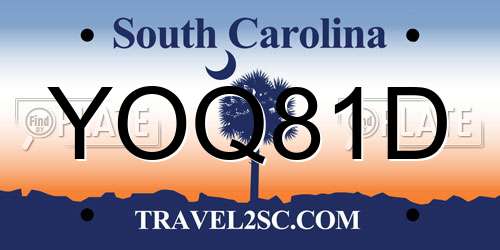 YOQ81D South Carolina License Plate