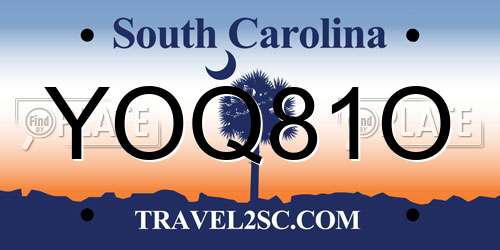 YOQ81O South Carolina License Plate