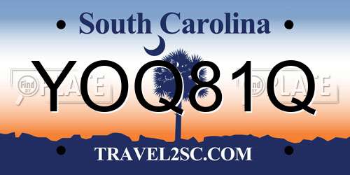 YOQ81Q South Carolina License Plate