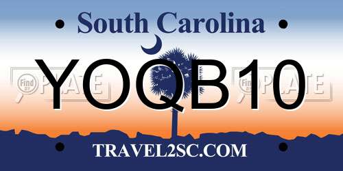 YOQB10 South Carolina License Plate