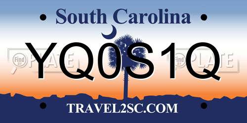 YQ0S1Q South Carolina License Plate