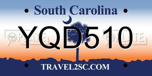 YQD510 South Carolina License Plate