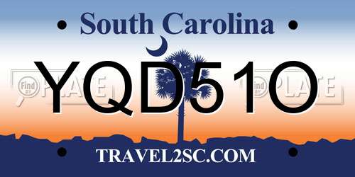 YQD51O South Carolina License Plate