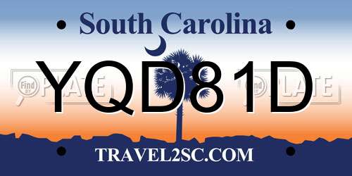 YQD81D South Carolina License Plate