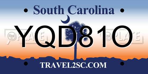 YQD81O South Carolina License Plate