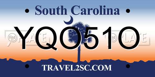 YQO51O South Carolina License Plate