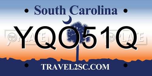 YQO51Q South Carolina License Plate