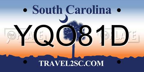 YQO81D South Carolina License Plate