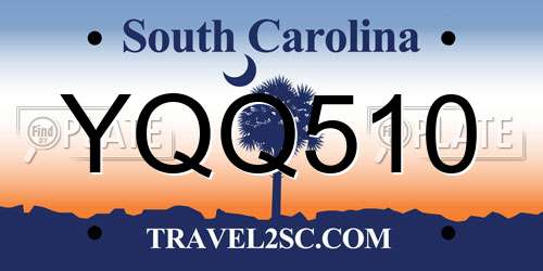 YQQ510 South Carolina License Plate