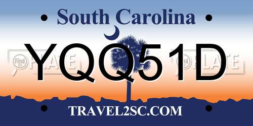 YQQ51D South Carolina License Plate