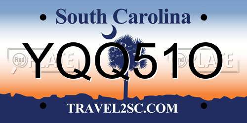 YQQ51O South Carolina License Plate