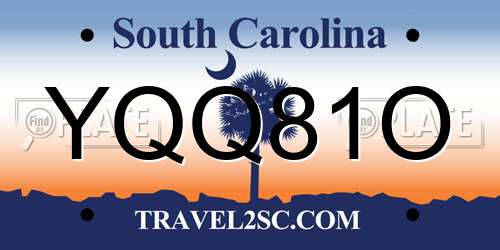 YQQ81O South Carolina License Plate