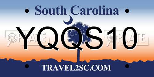 YQQS10 South Carolina License Plate