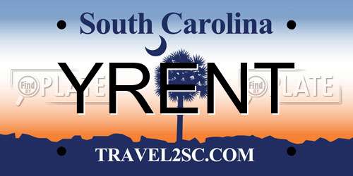 YRENT South Carolina License Plate