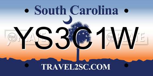 YS3C1W South Carolina License Plate