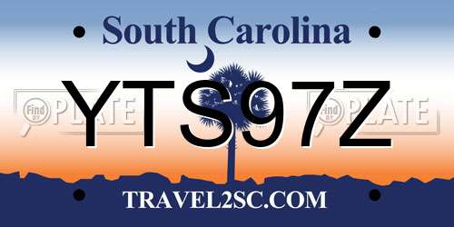 YTS97Z South Carolina License Plate