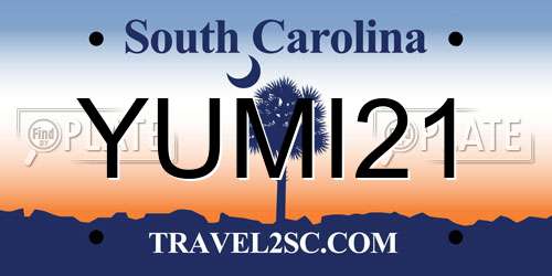 YUMI21 South Carolina License Plate