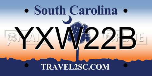 YXW22B South Carolina License Plate