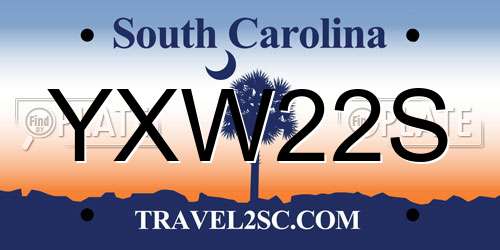 YXW22S South Carolina License Plate