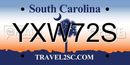 YXW72S South Carolina License Plate