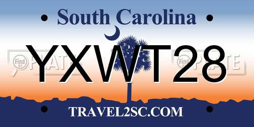 YXWT28 South Carolina License Plate