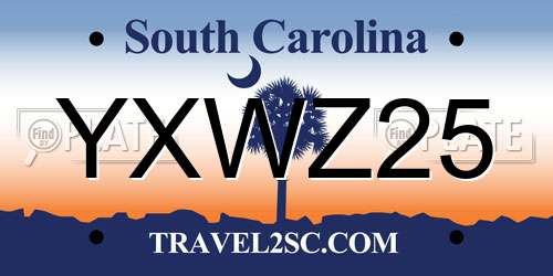 YXWZ25 South Carolina License Plate