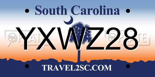 YXWZ28 South Carolina License Plate