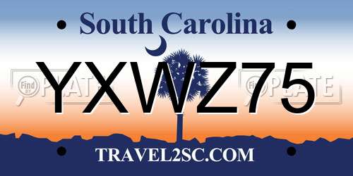 YXWZ75 South Carolina License Plate