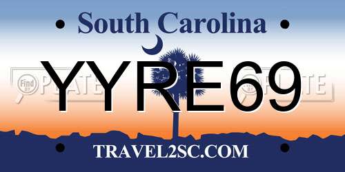 YYRE69 South Carolina License Plate