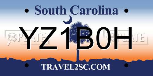 YZ1B0H South Carolina License Plate