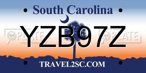 YZB97Z South Carolina License Plate