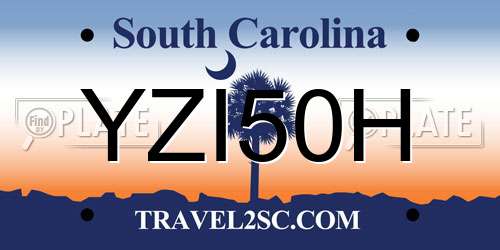 YZI50H South Carolina License Plate