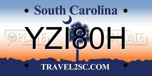 YZI80H South Carolina License Plate