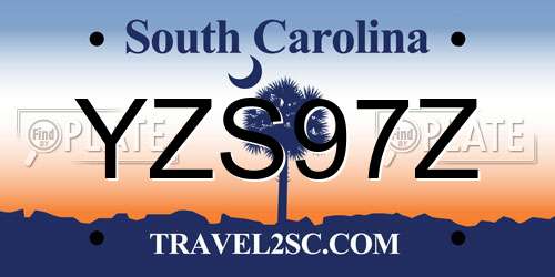 YZS97Z South Carolina License Plate