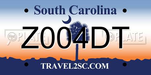 Z004DT South Carolina License Plate