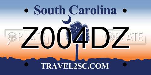 Z004DZ South Carolina License Plate