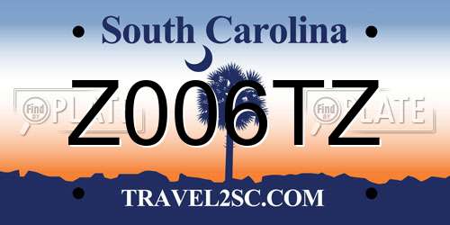 Z006TZ South Carolina License Plate