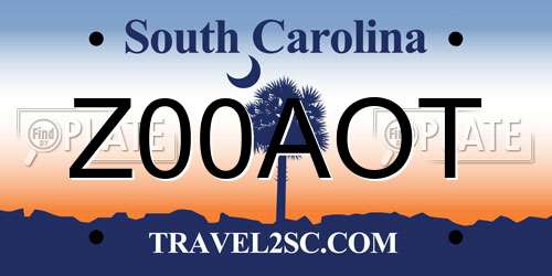 Z00AOT South Carolina License Plate