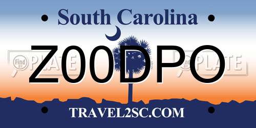 Z00DPO South Carolina License Plate