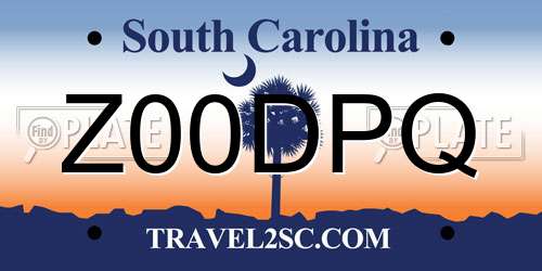 Z00DPQ South Carolina License Plate